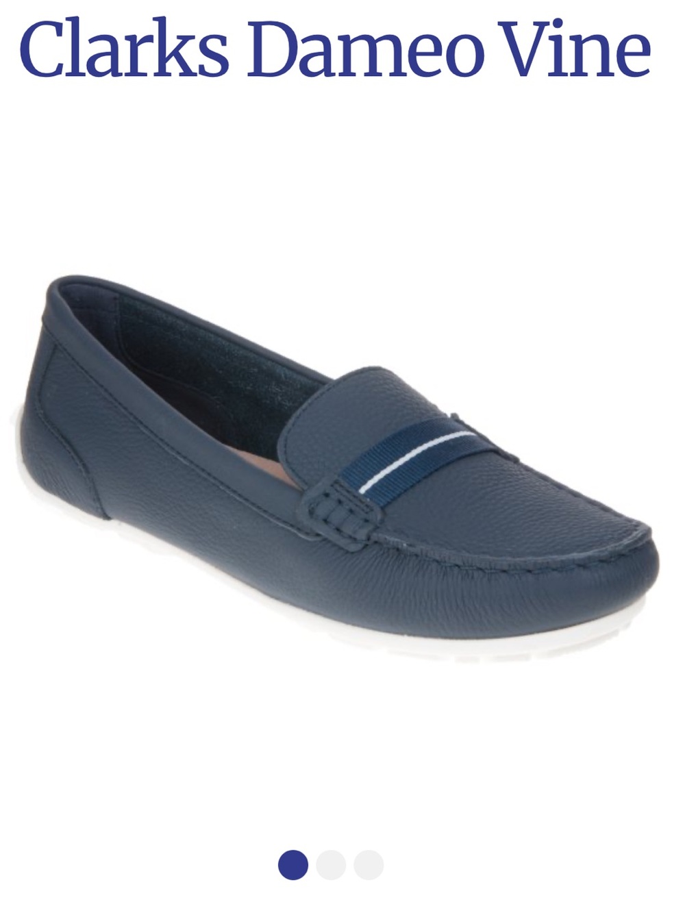 Clarks Ultimate Comfort Dameo Vine Navy Slip-On Loafers Moccasins, leather, 7.5